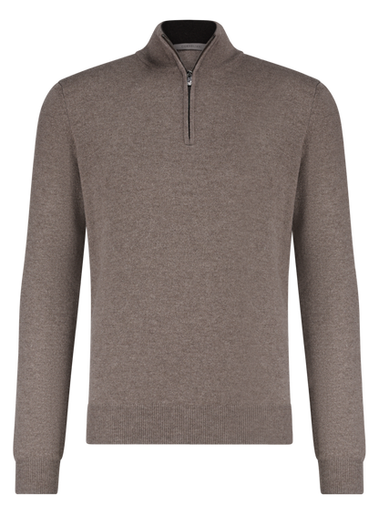 Half-zip vest van wol en cashmere | TAUPE