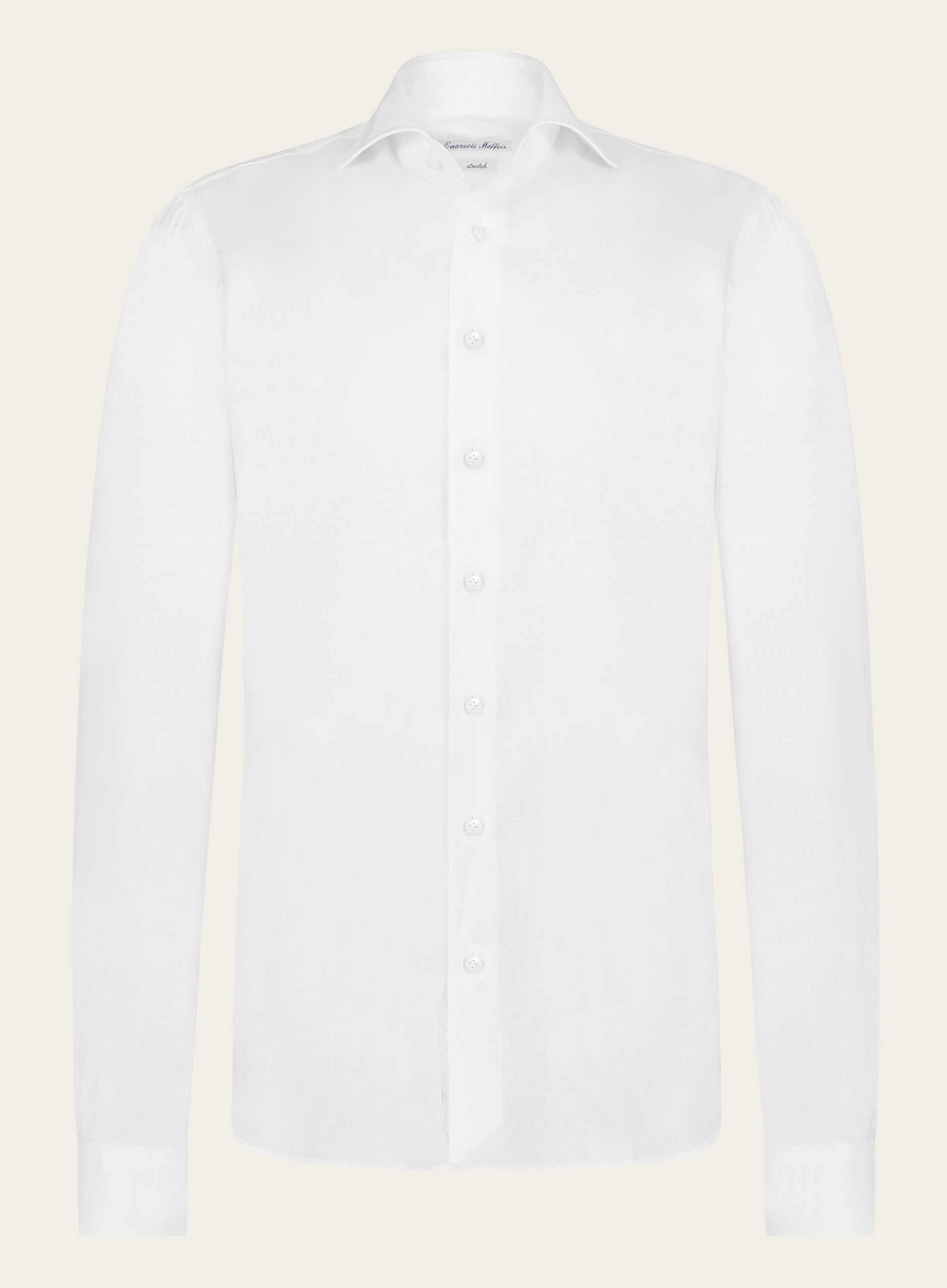 Stretch shirt van linnen | Wit