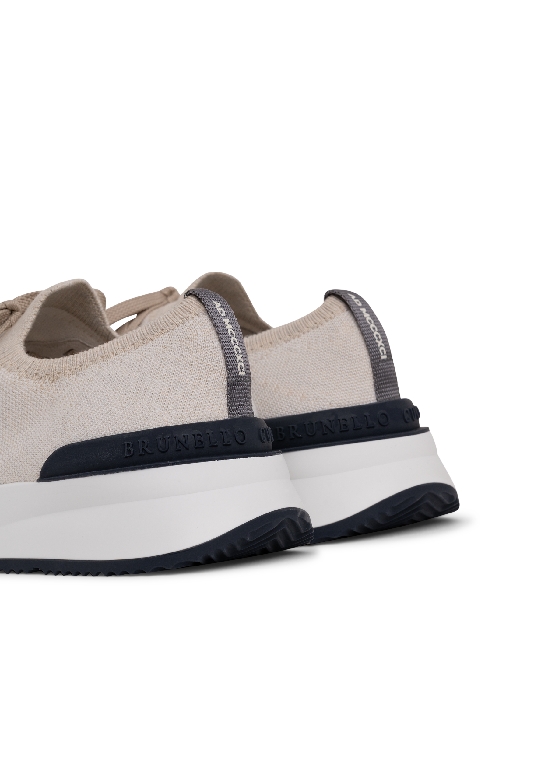 Knitted low top sneakers | FULL_WIDHT | Beige Melee