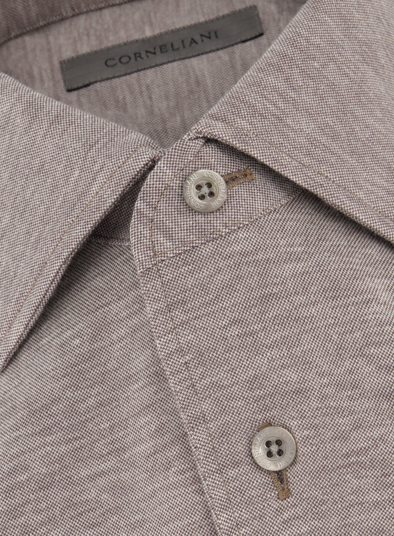 Shirt van katoen en cashmere | TAUPE