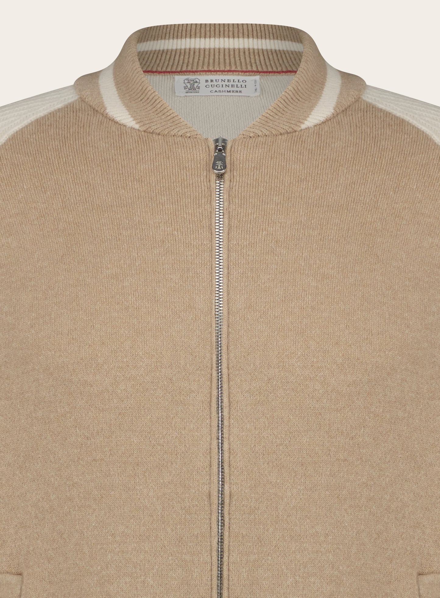 Bombervest van wol en cashmere  | Beige