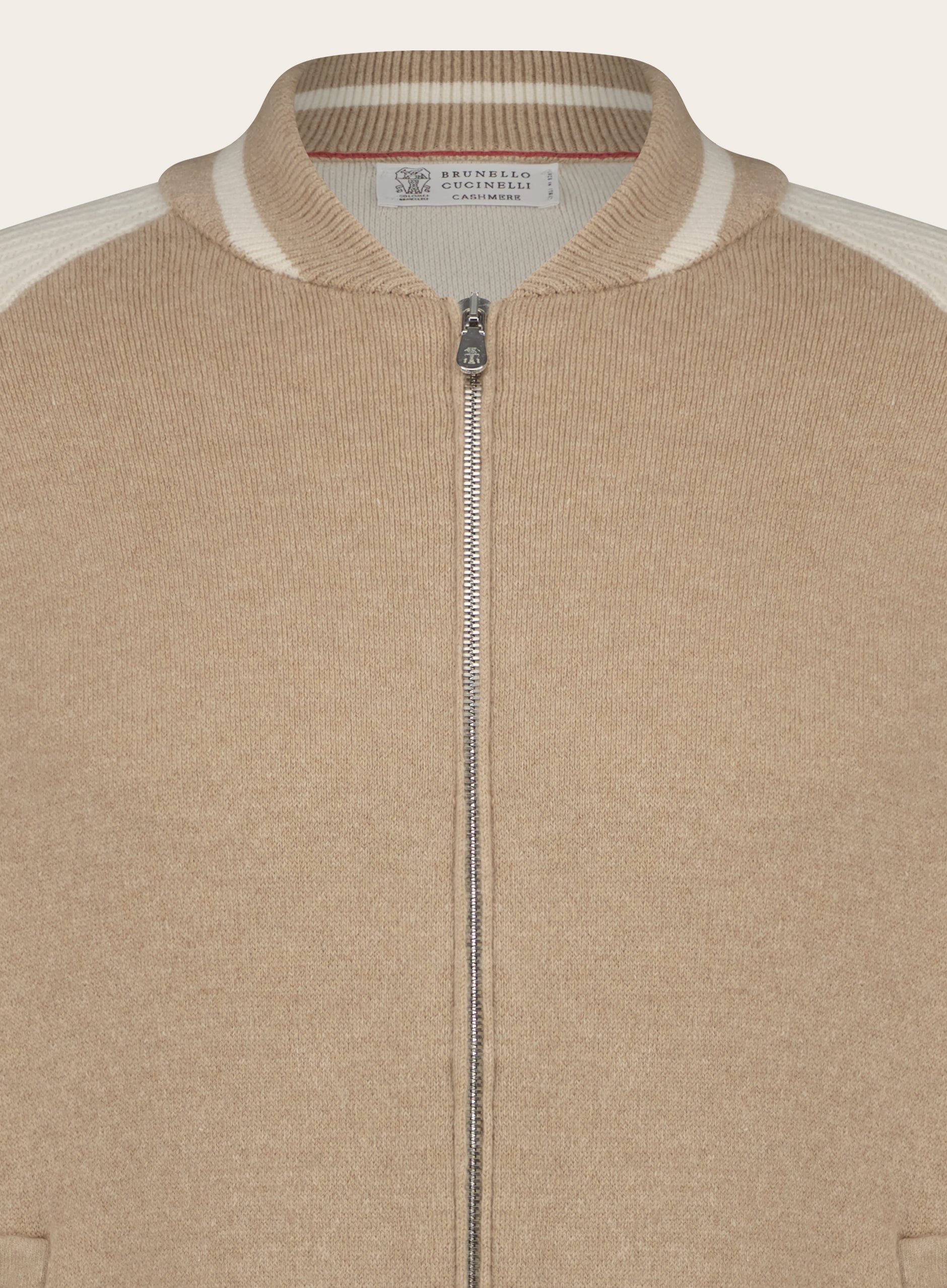 Bombervest van wol en cashmere  | Beige