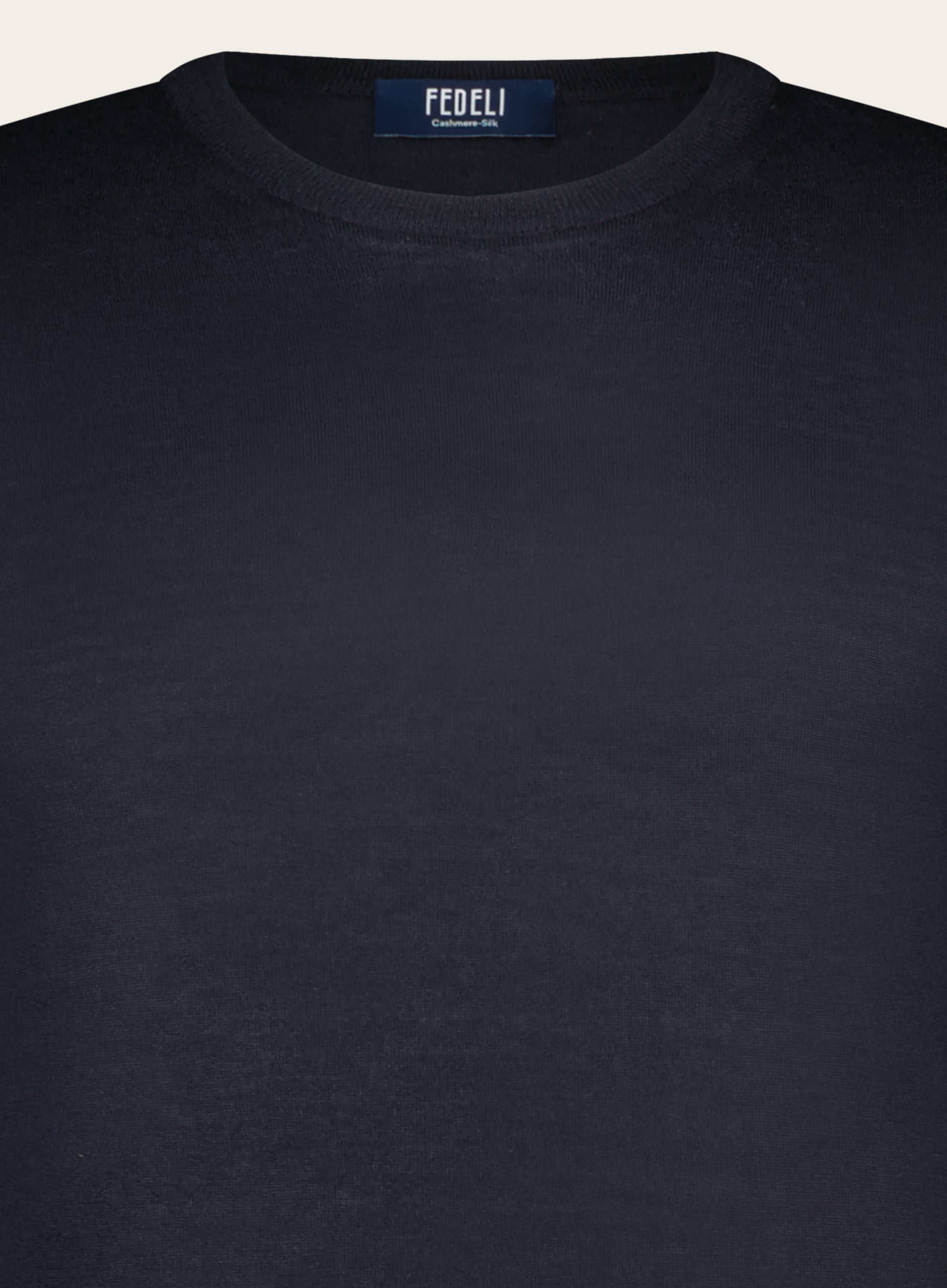 Slim-fit Argentina trui van cashmere en zijde | BLUE NAVY