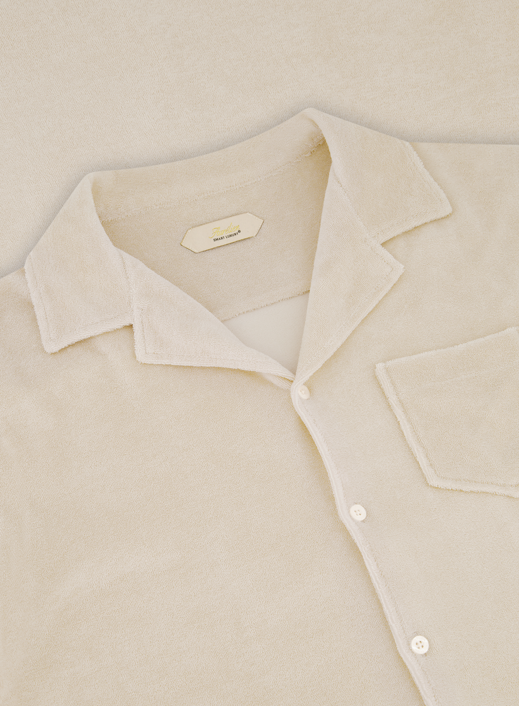 Terry badstof polo met lange mouwen | FULL_WIDTH | Beige