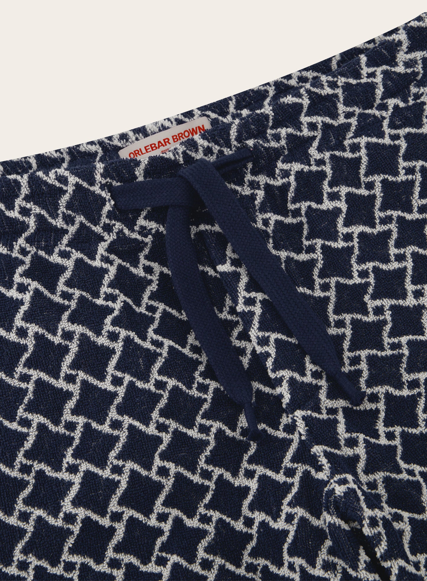 Badstof short met print van katoen | BLUE NAVY