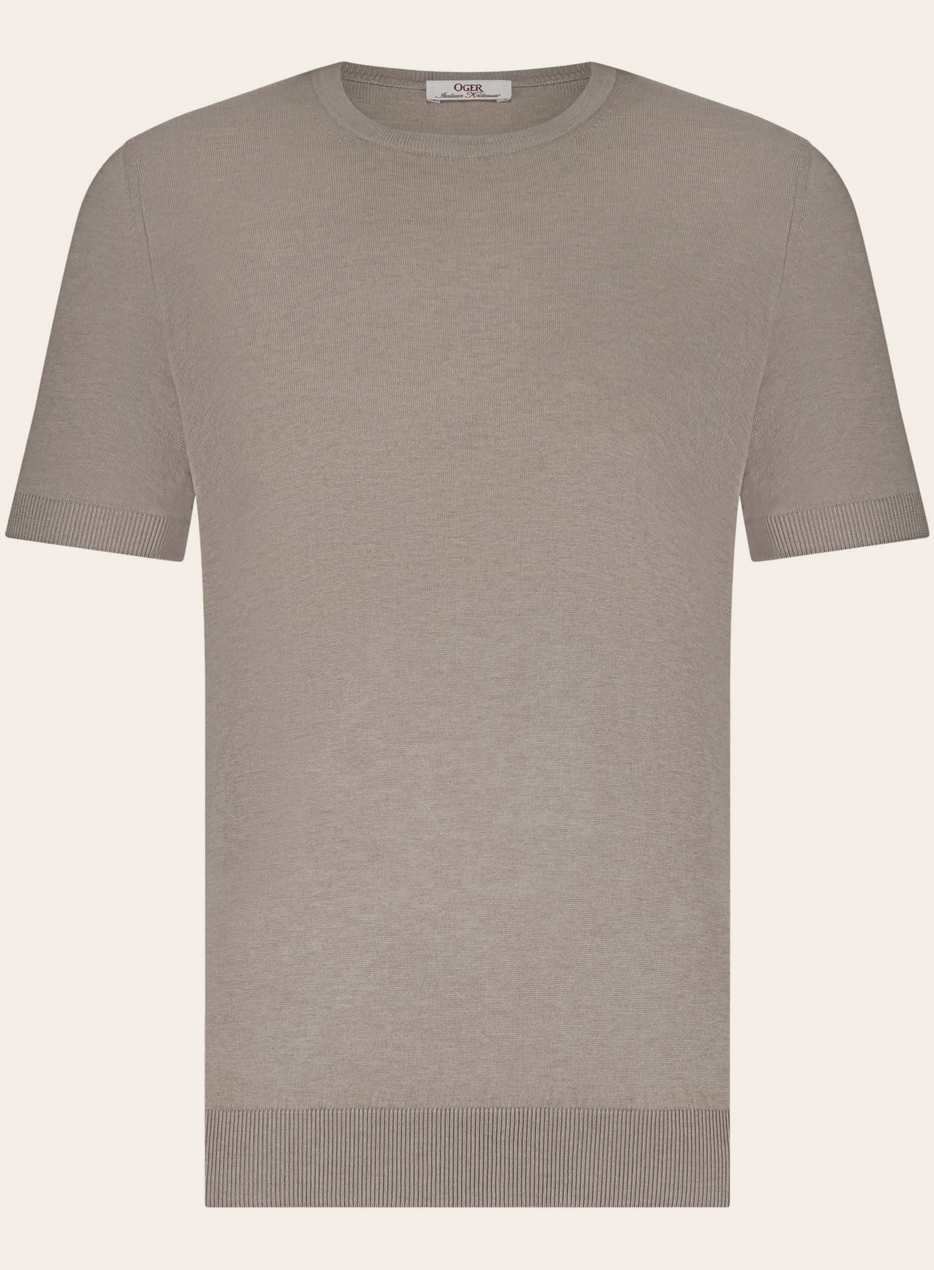 T-shirt van zijde | Beige