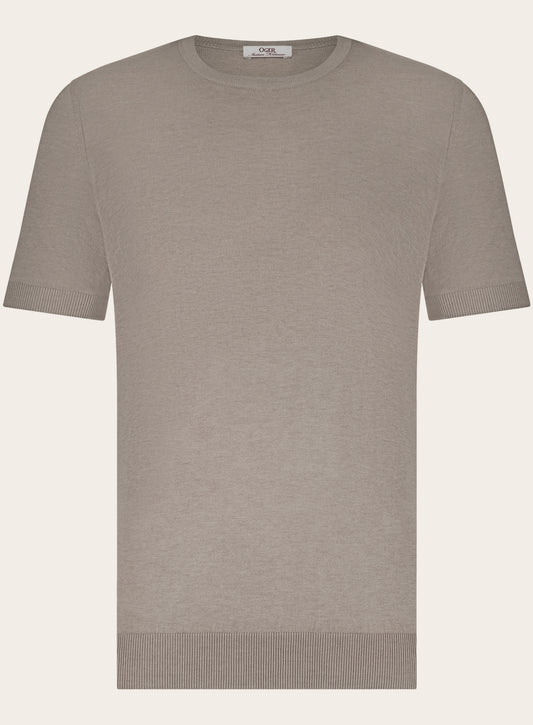 T-shirt van zijde | Beige