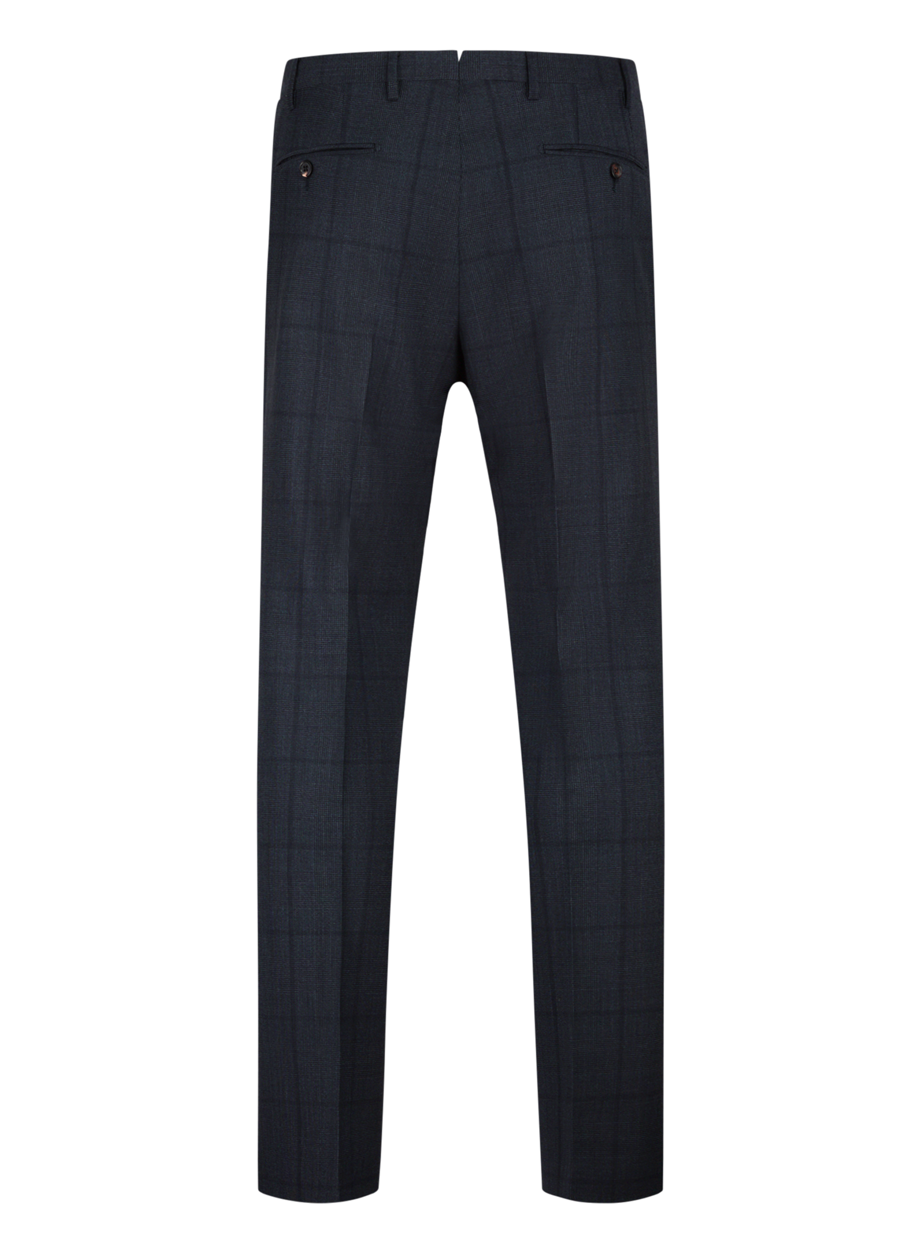 Geruit pak van wol | Blauw