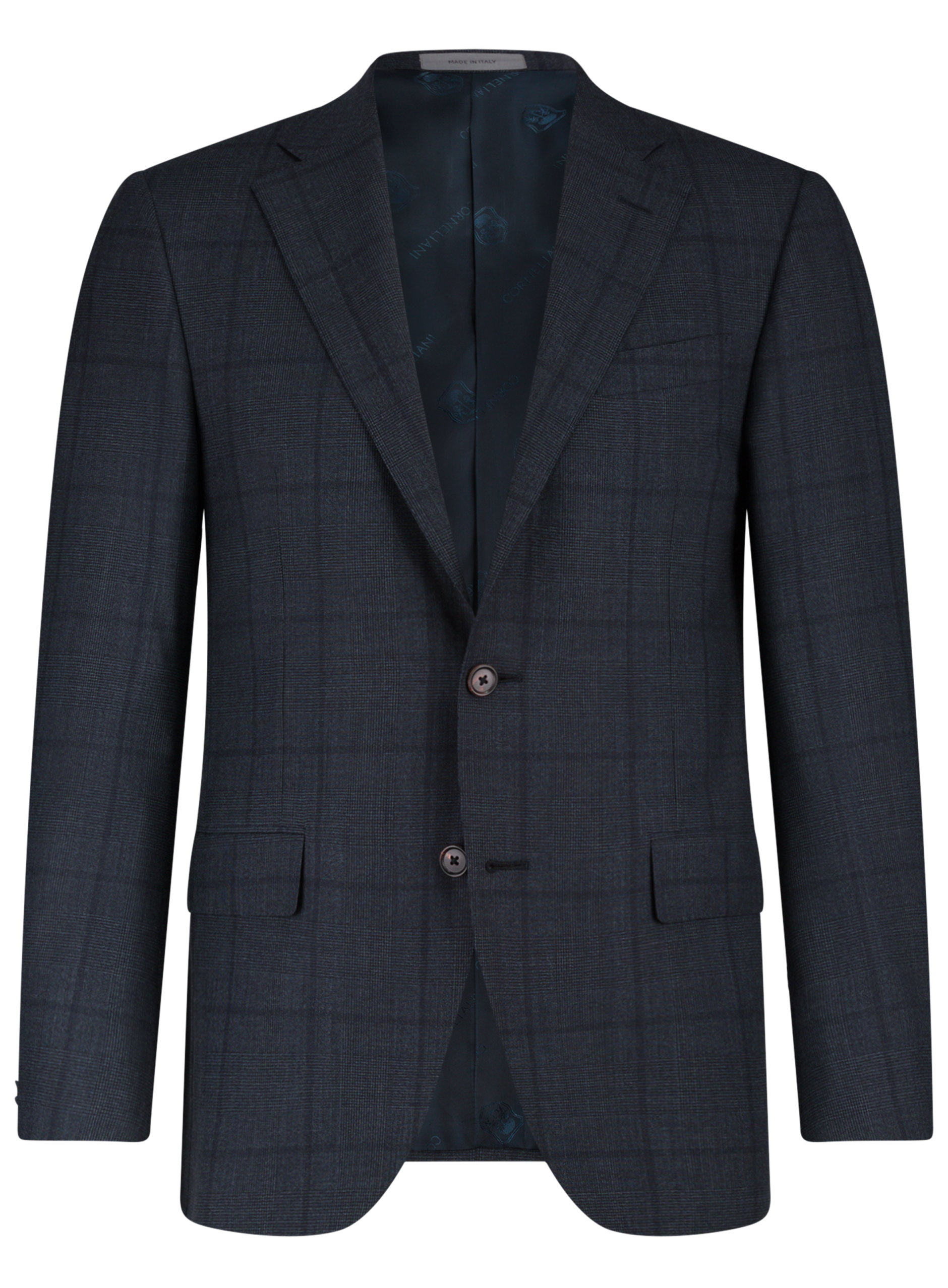 Geruit pak van wol | Blauw