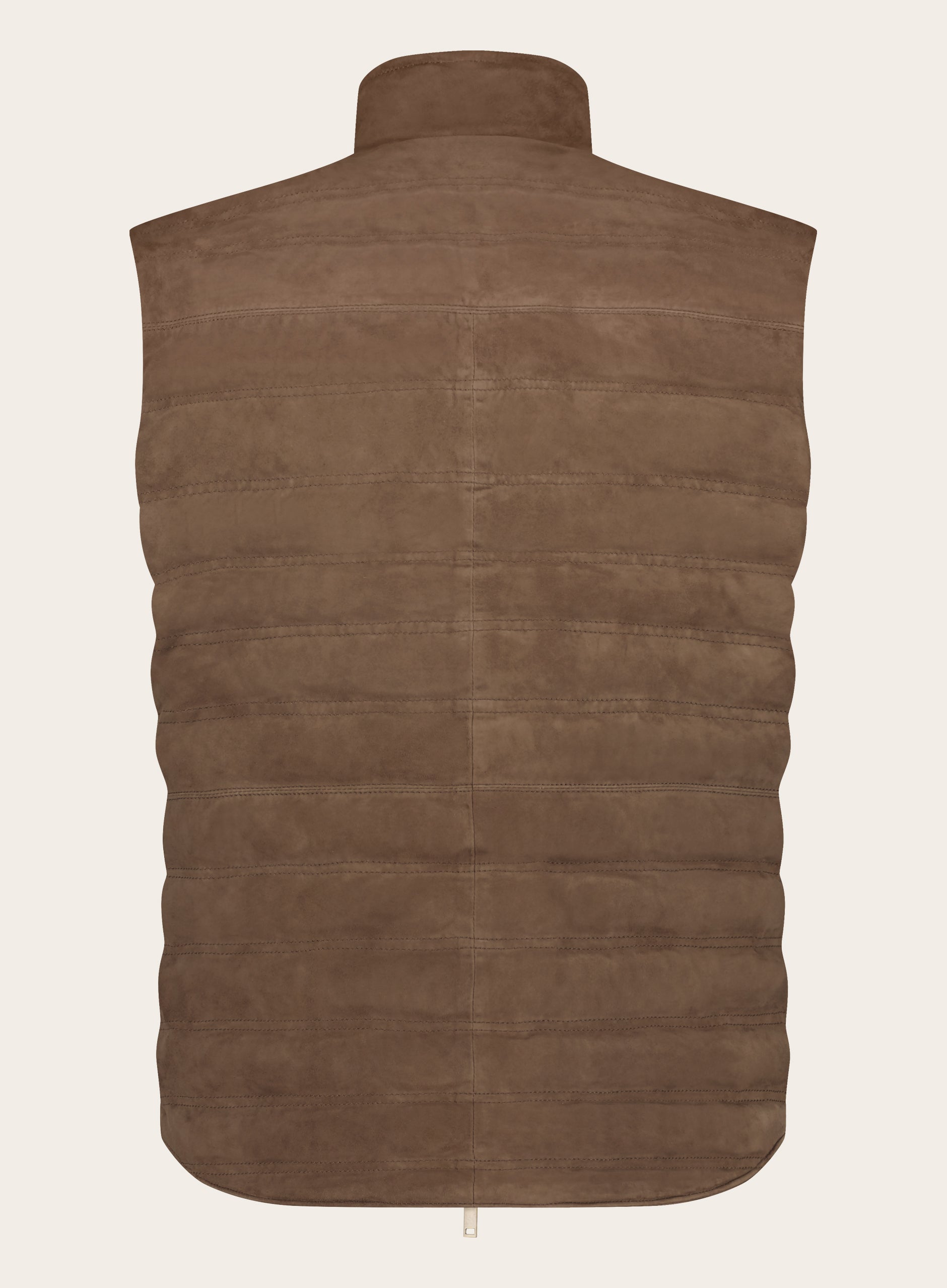 Regular-fit gewatteerde bodywarmer van suède | Bruin