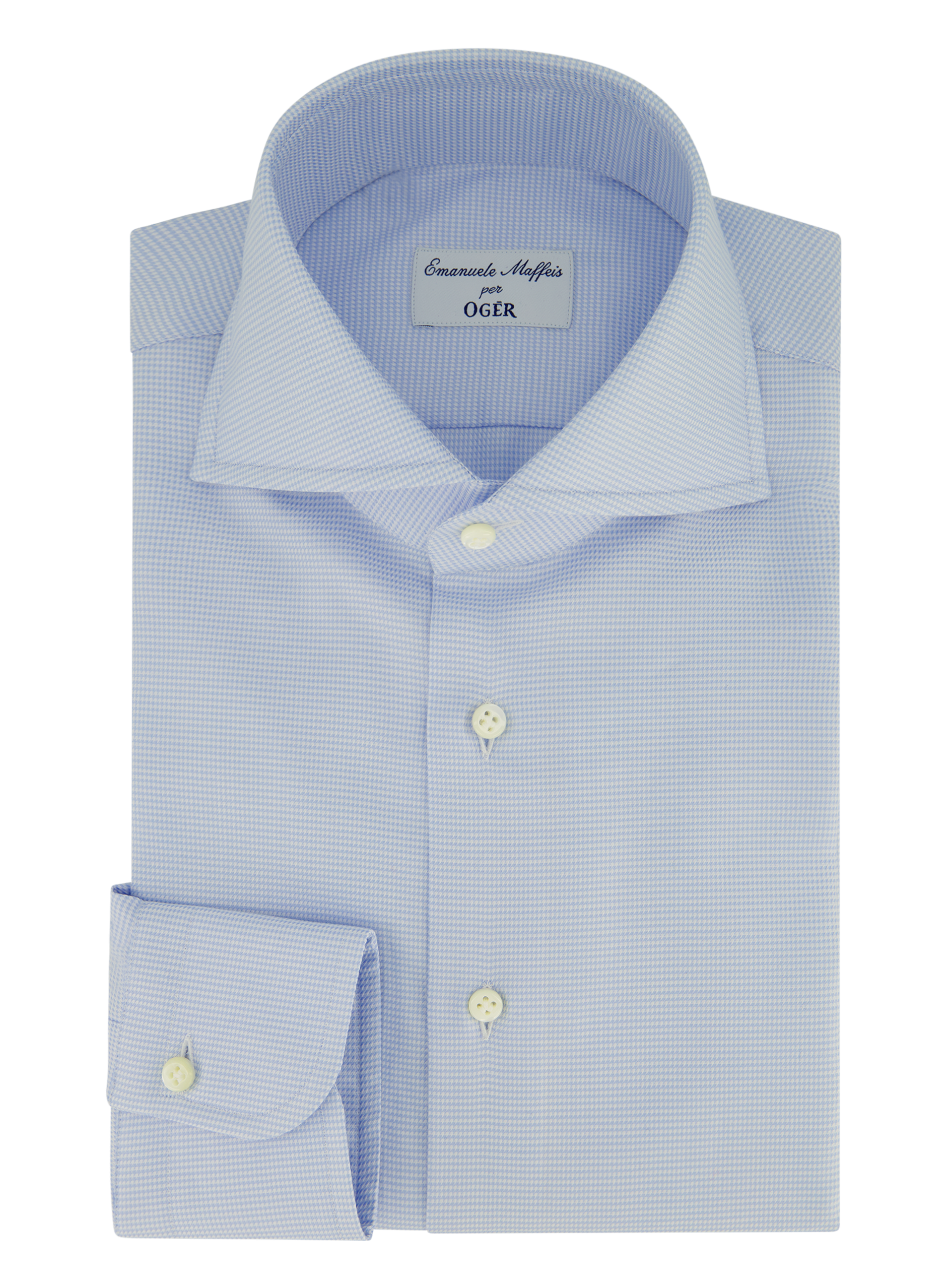 Pied-de-poule shirt van katoen | L.Blauw
