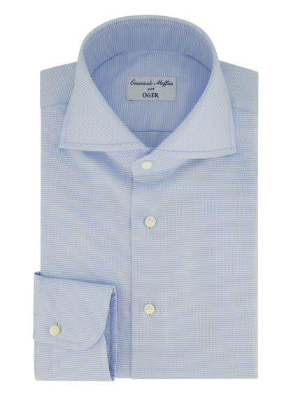 Pied-de-poule shirt van katoen | L.Blauw