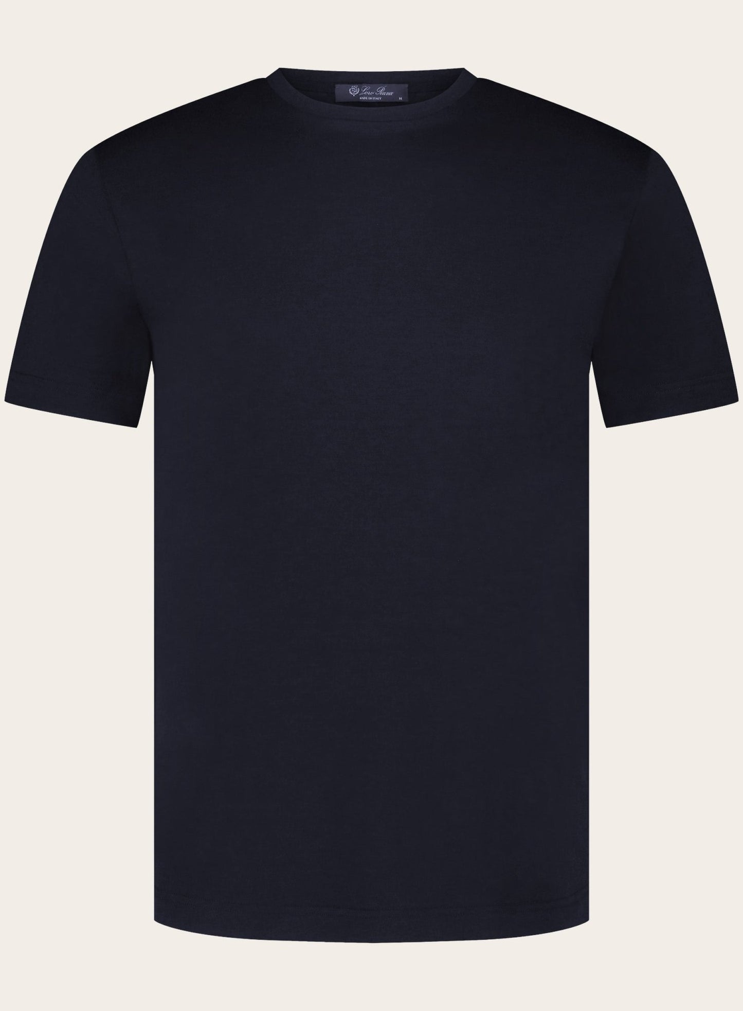 T-shirt van zijde en katoen | BLUE NAVY