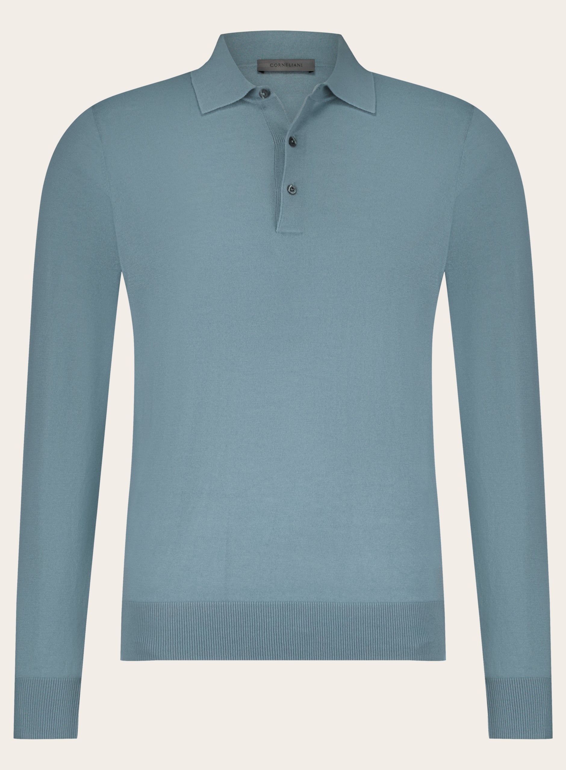 Poloshirt van cashmere en zijde | Aqua