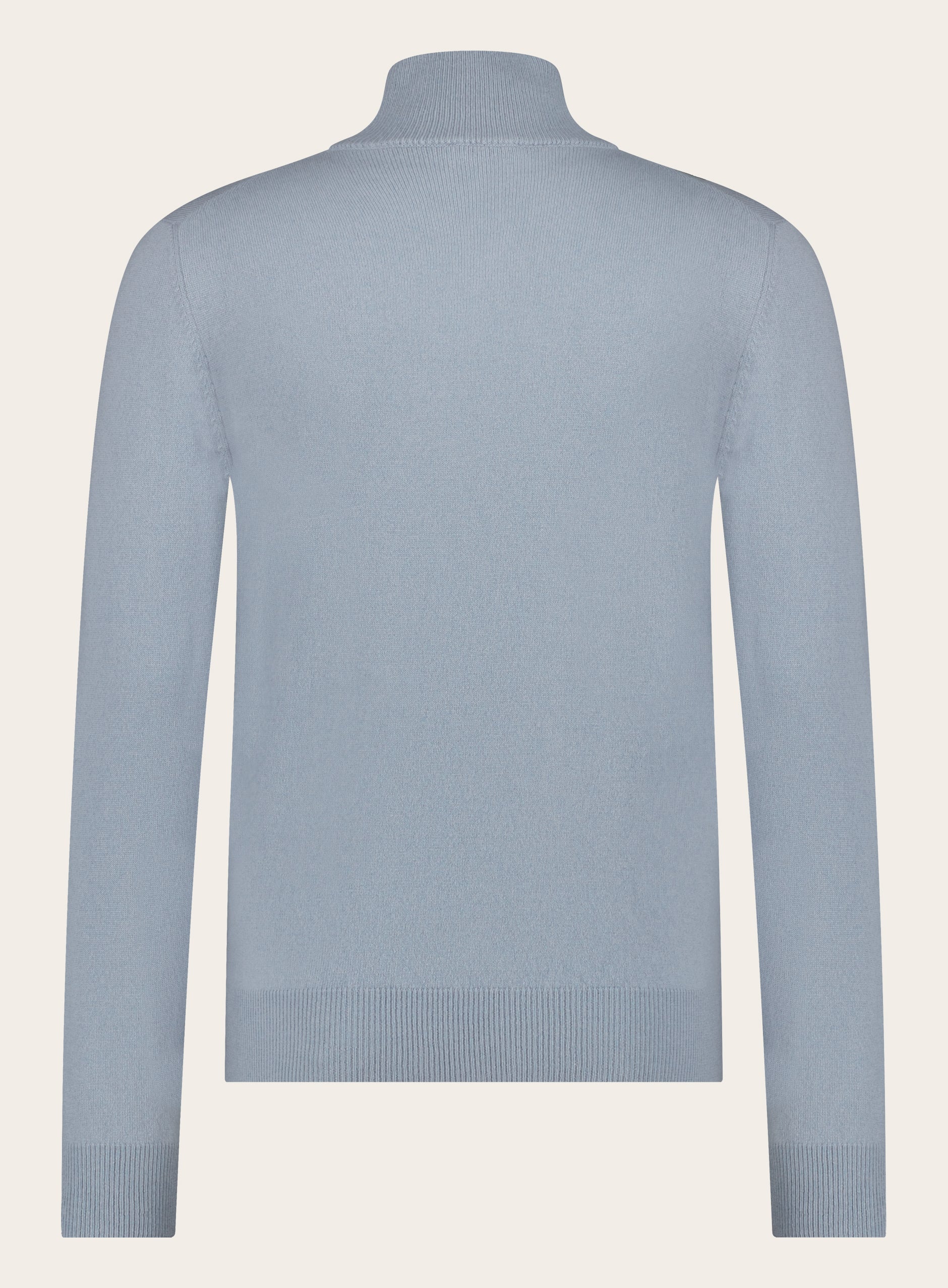 Half-zip van wol en cashmere | L.Blauw