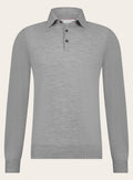 Poloshirt van wol en cashmere | Grijs