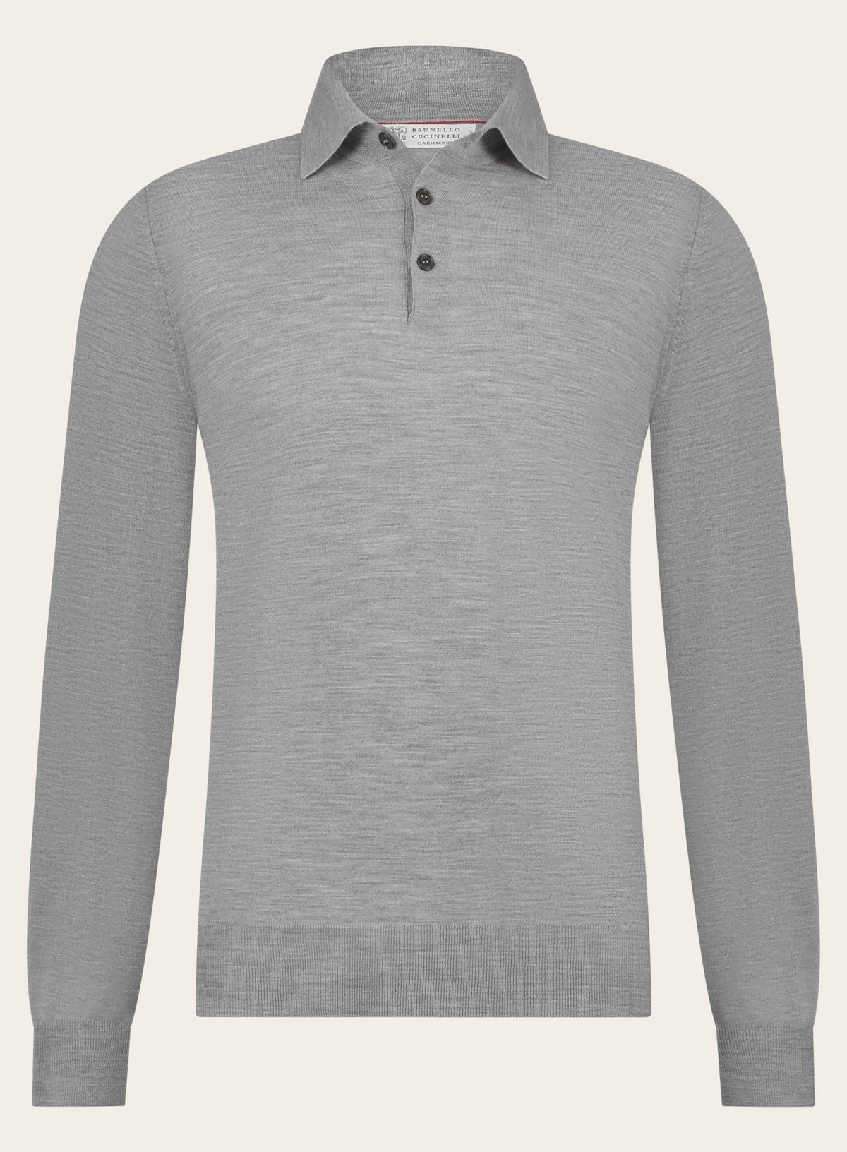 Poloshirt van wol en cashmere | Grijs