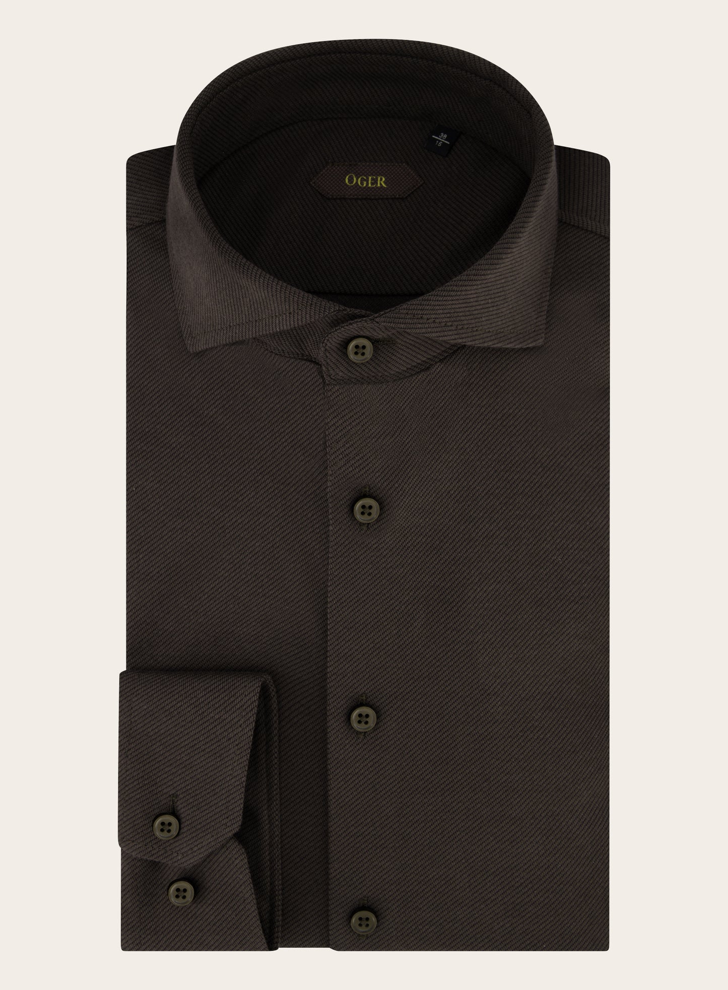 Slim-fit twill shirt van katoen | D.bruin