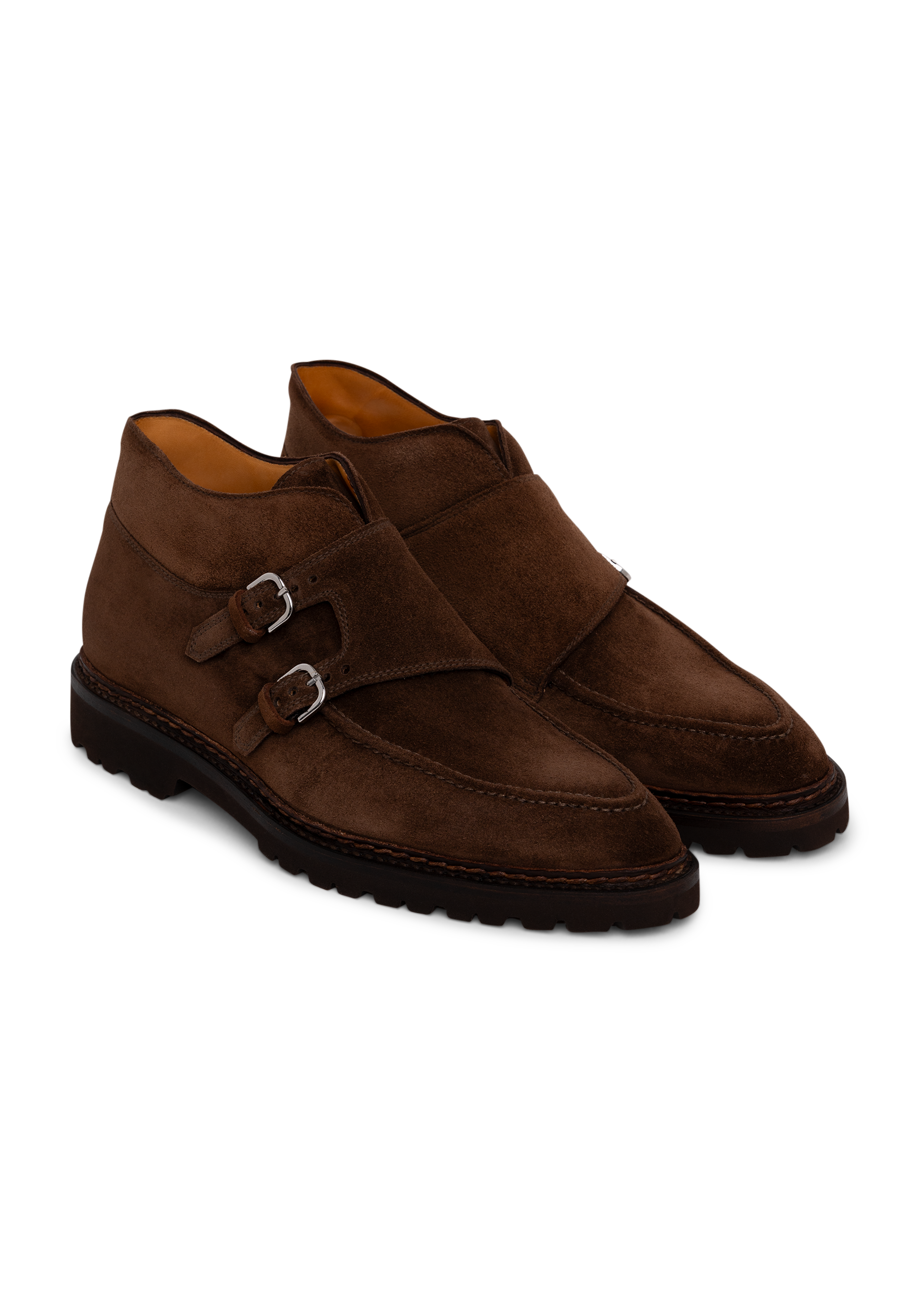Diamente III dubbele gespschoenen van suède | Bruin