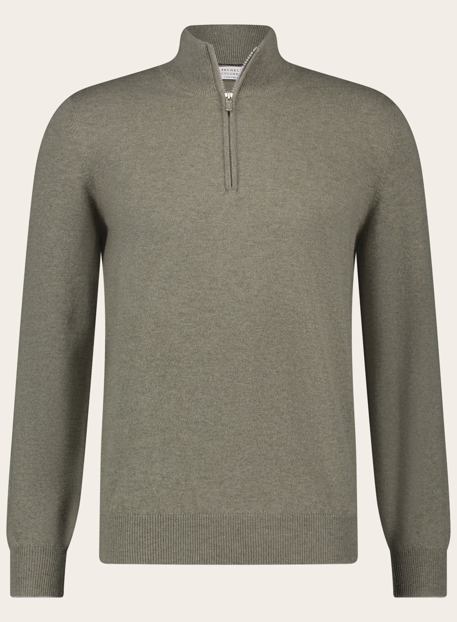 Half-zip trui van cashmere | Groen 