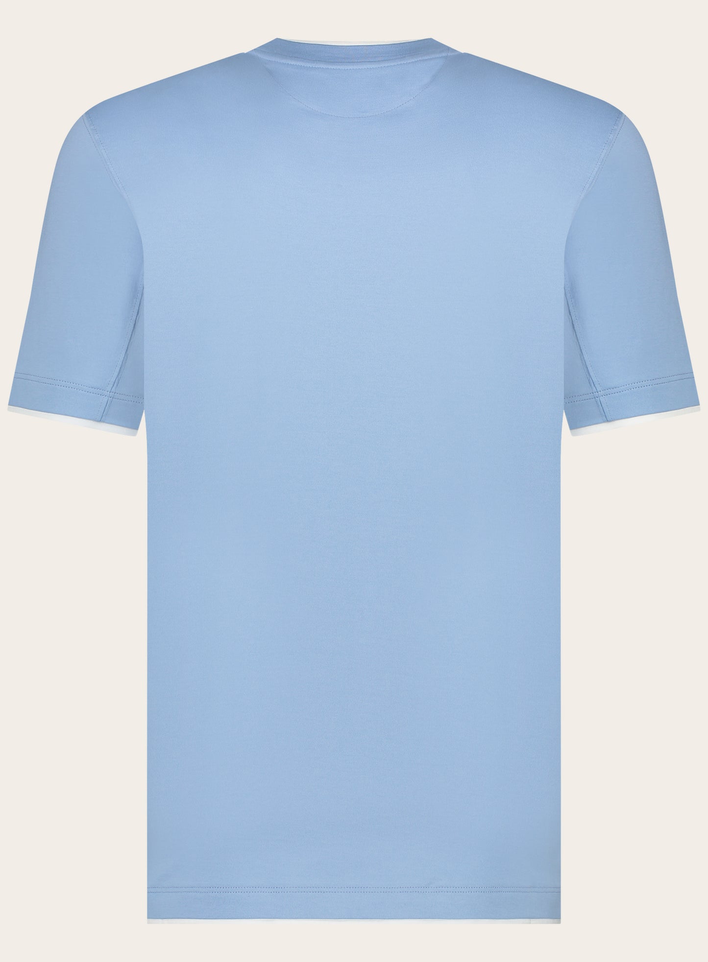 Slim-fit faux-layer t-shirt van jersey katoen | L.Blauw