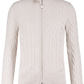 Kabelgebreid ritsvest van wol en cashmere | L.BEIGE