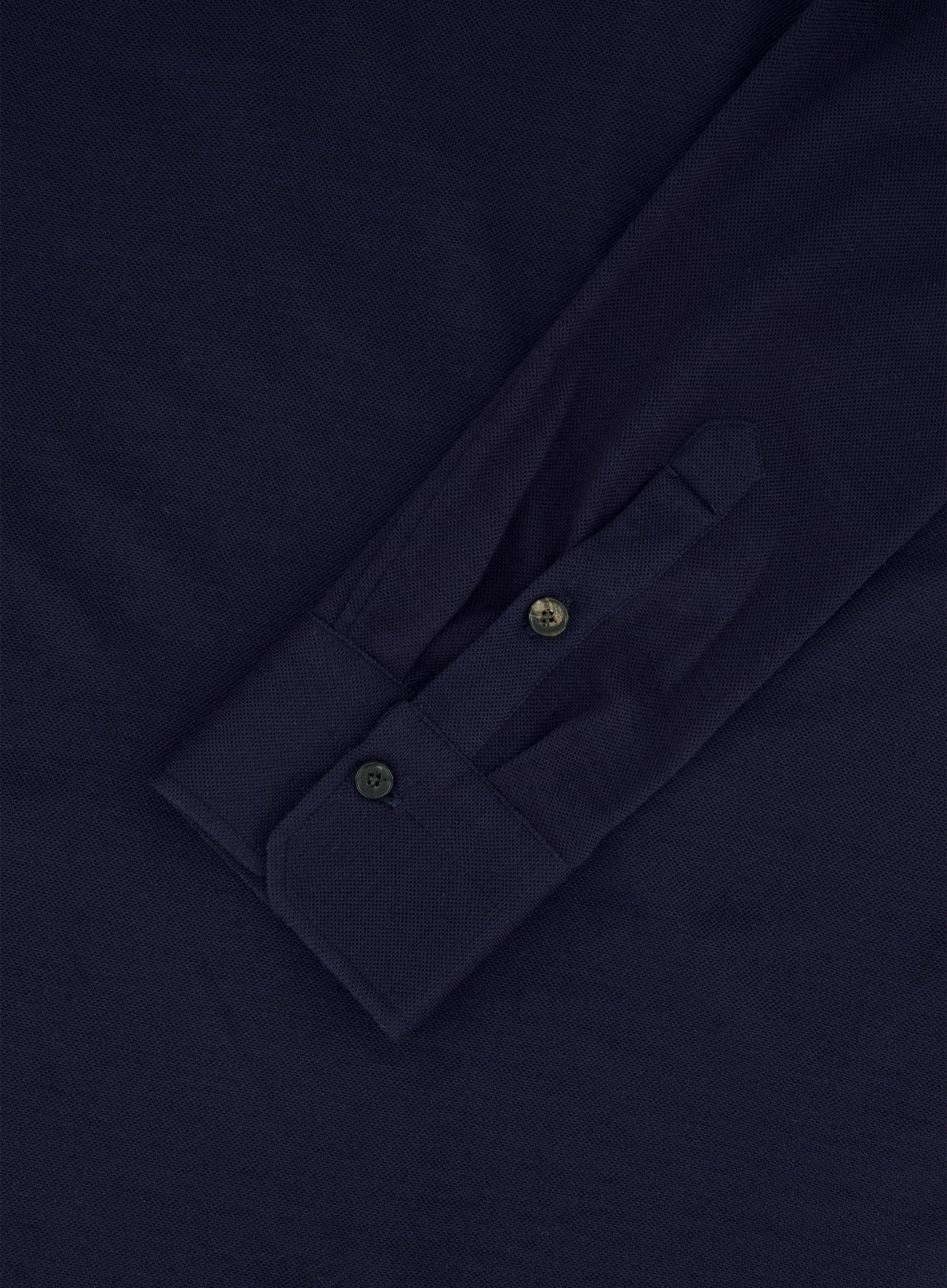 Poloshirt met lange mouwen van wol | BLUE NAVY