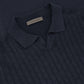 Buttonless polo van linnen | BLUE NAVY