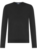 Longsleeve crewneck van cashmere en zijde | Zwart