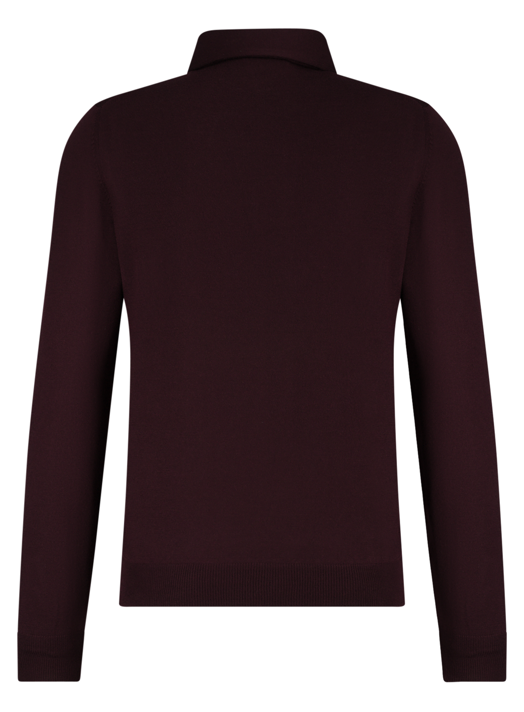 Lange mouwen polo van virgin wol | DARK BORDEAUX
