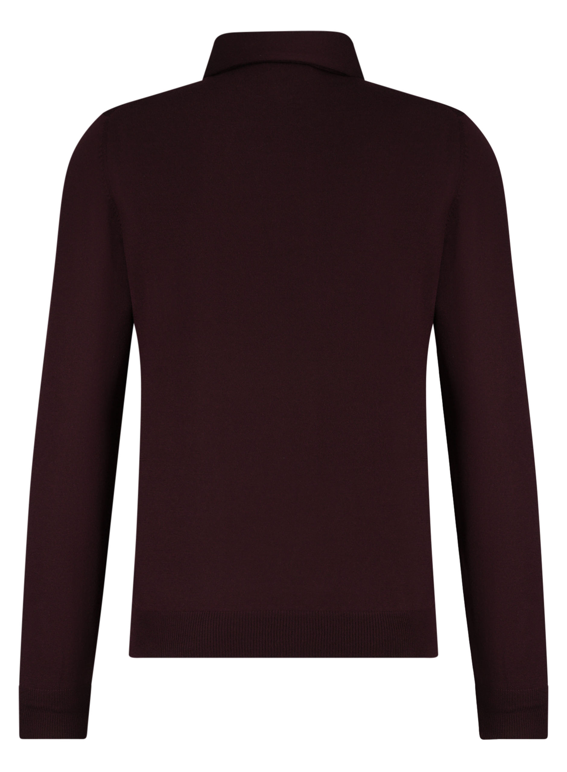 Lange mouwen polo van virgin wol | DARK BORDEAUX