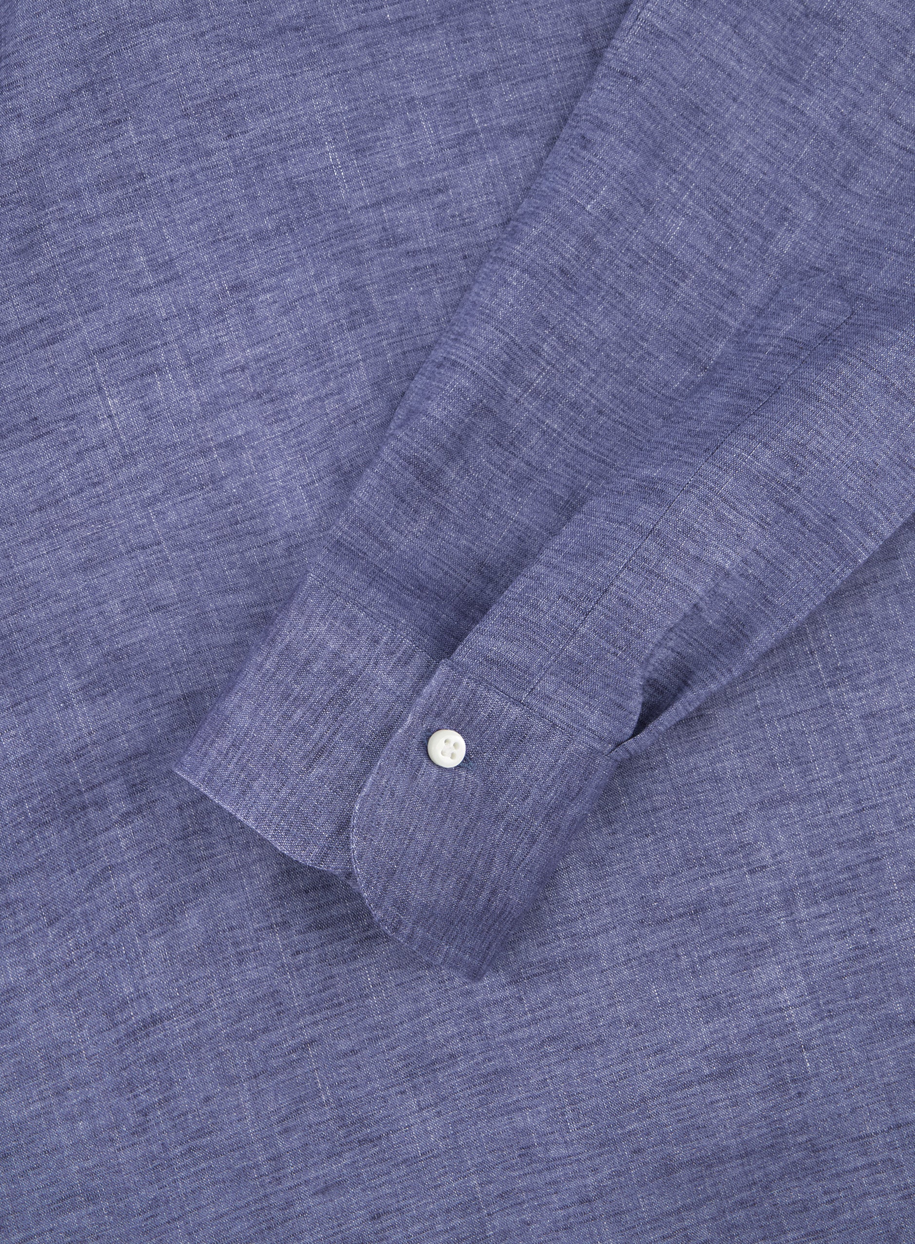 Stretch shirt van linnen | FULL_WIDTH | MID.BLAUW