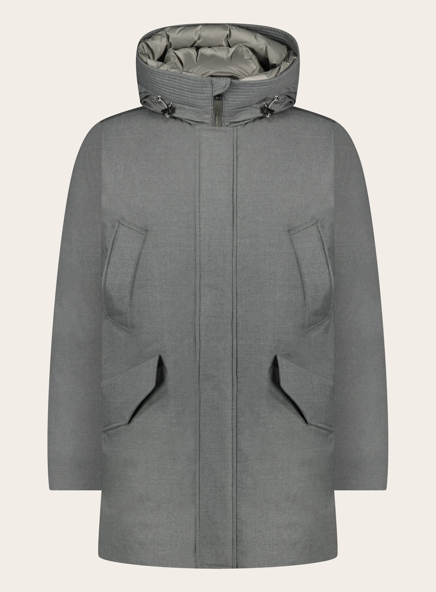 Parka van wol en zijde | TAUPE GRIJS