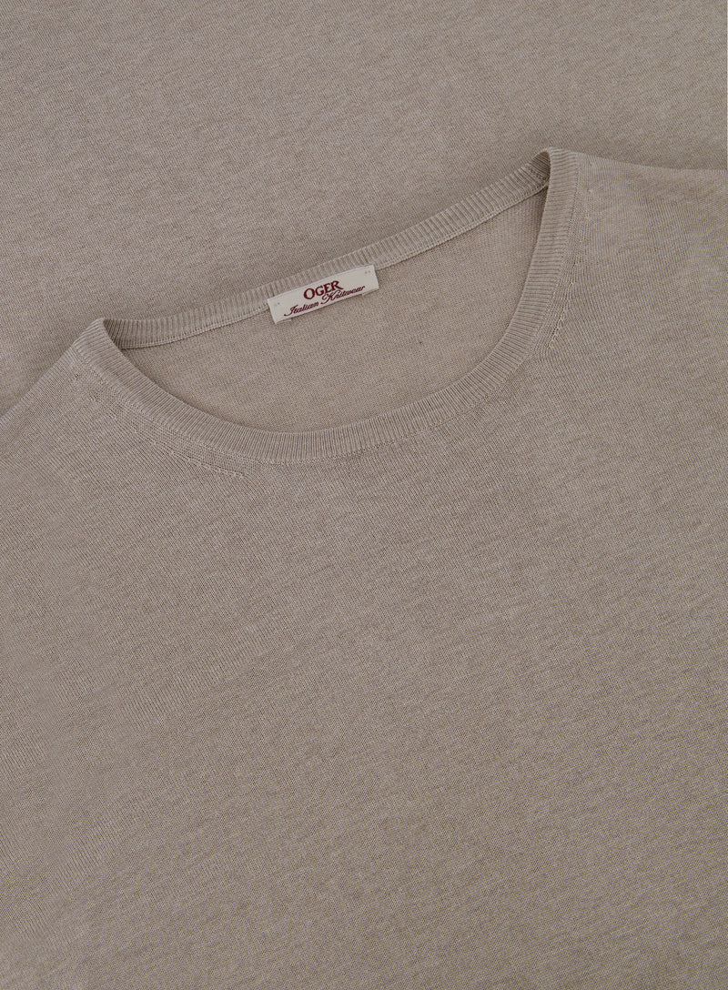 T-shirt van zijde | FULL_WIDTH | Beige