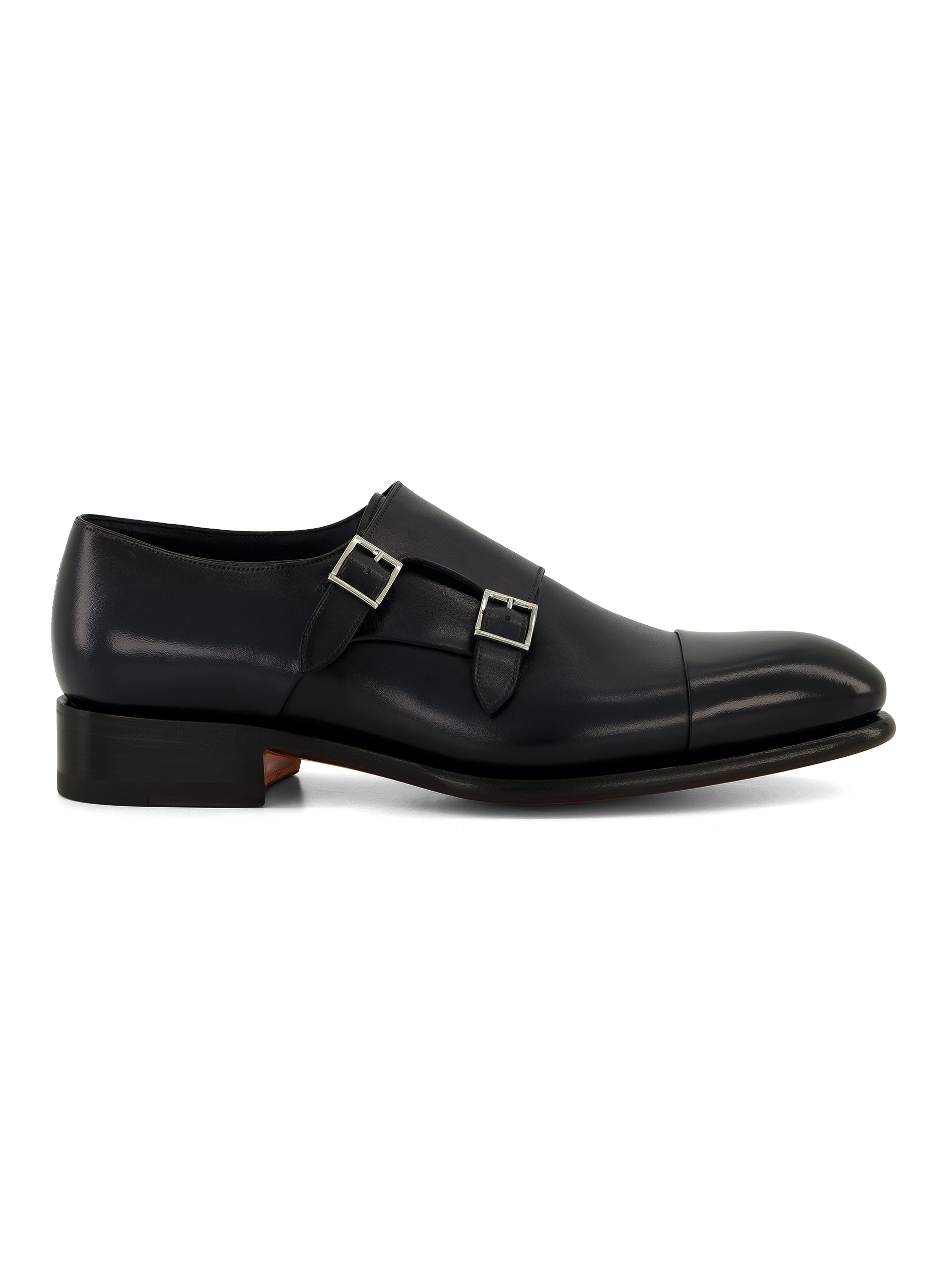 Dubbele gespschoenen van leer | BLUE NAVY