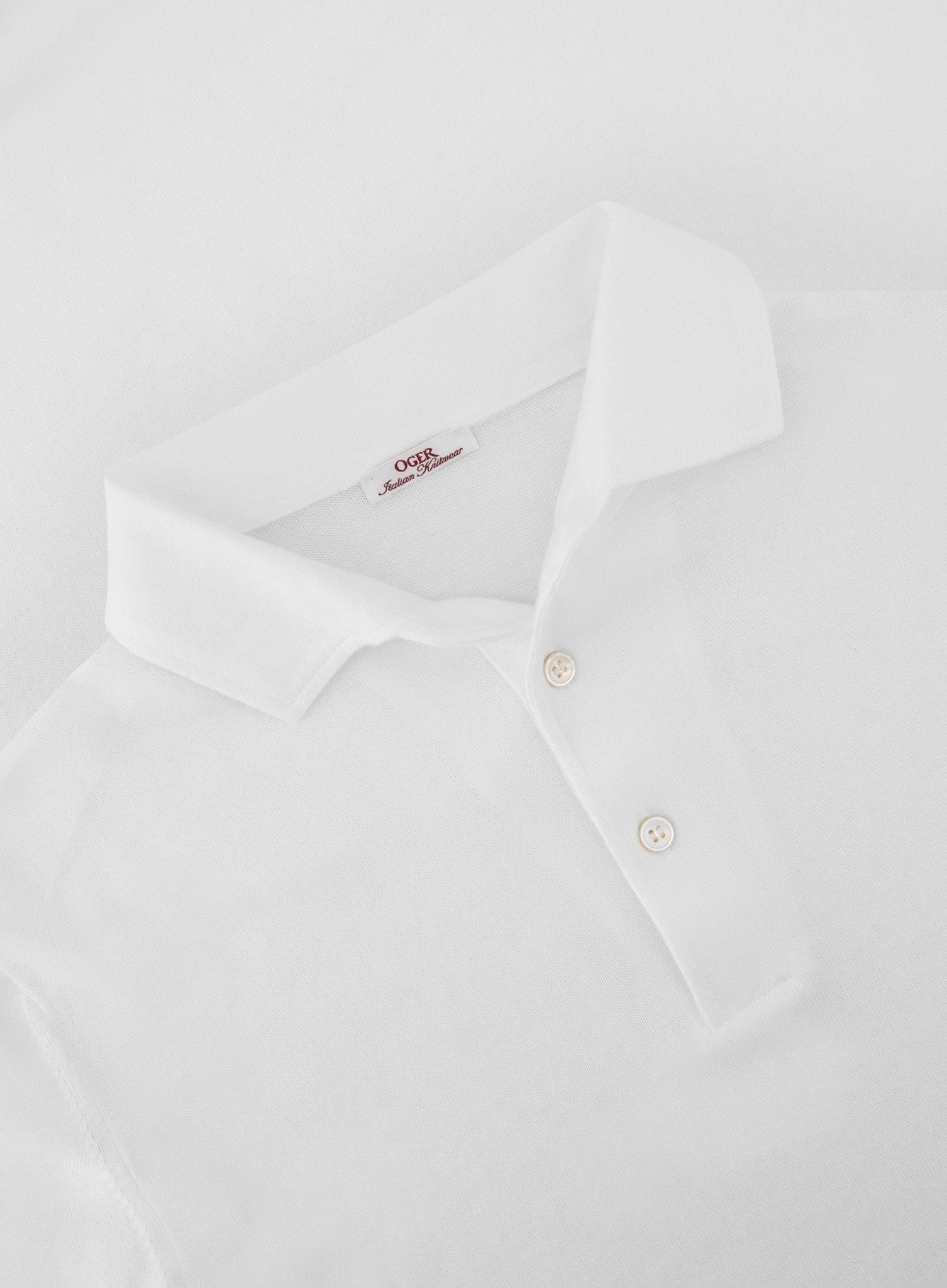 Poloshirt met lange mouwen van katoen | Wit