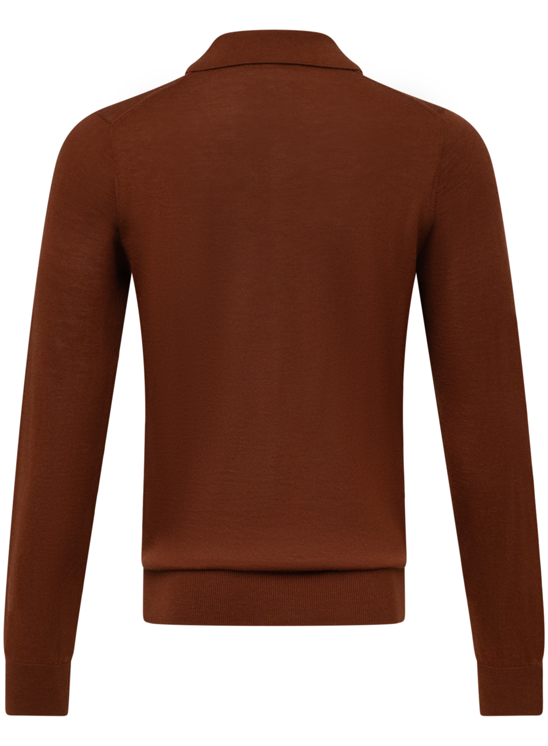 Poloshirt met lange mouwen van cashmere en zijde | Roest