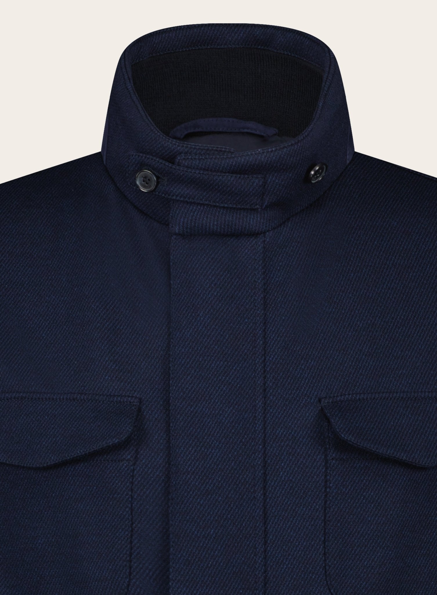 Wollen-katoenen field jack | BLUE NAVY