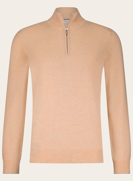 Half-zip ritsvest van cashmere | L.Oranje