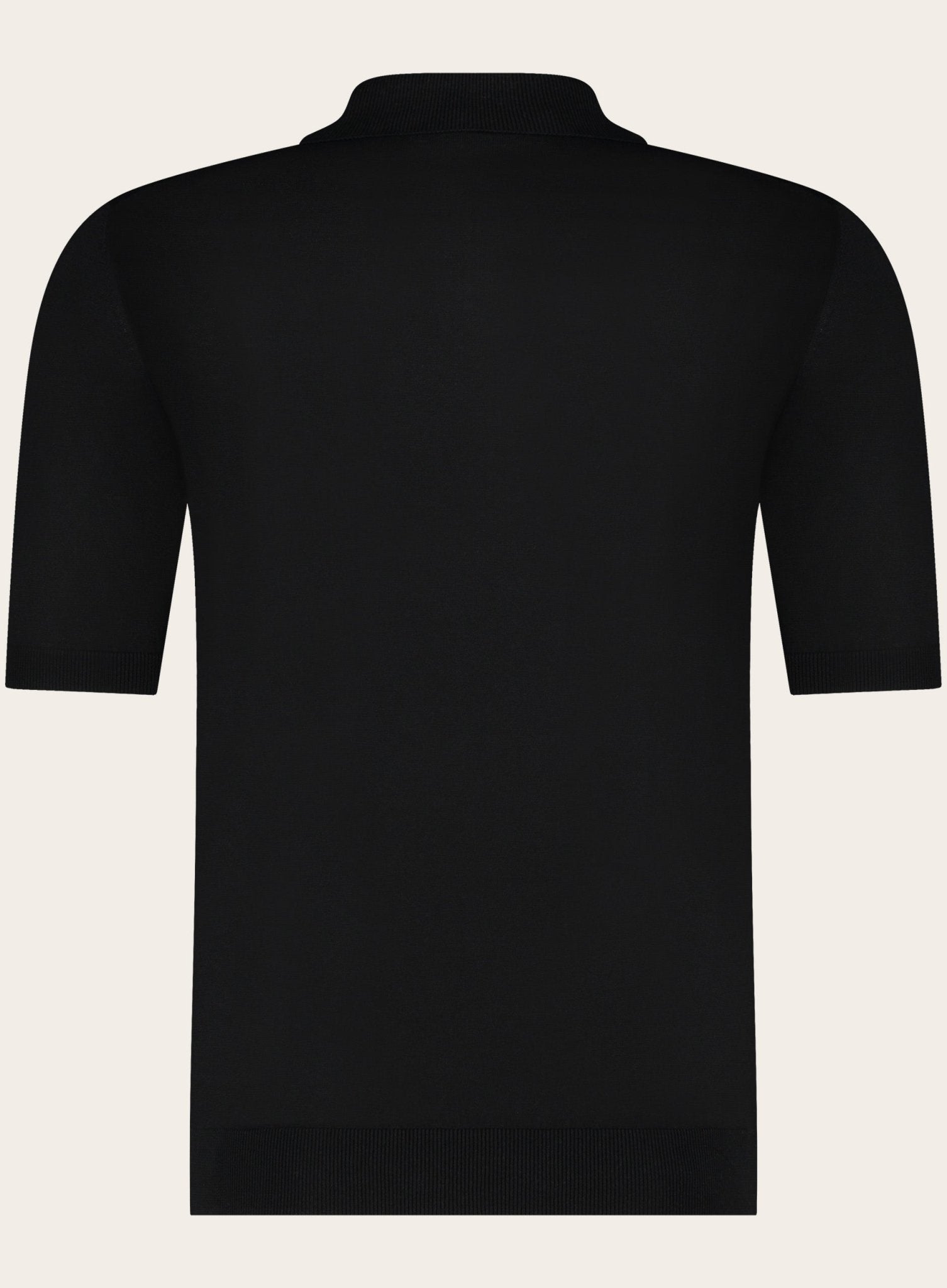Poloshirt met rits van zijde | Zwart