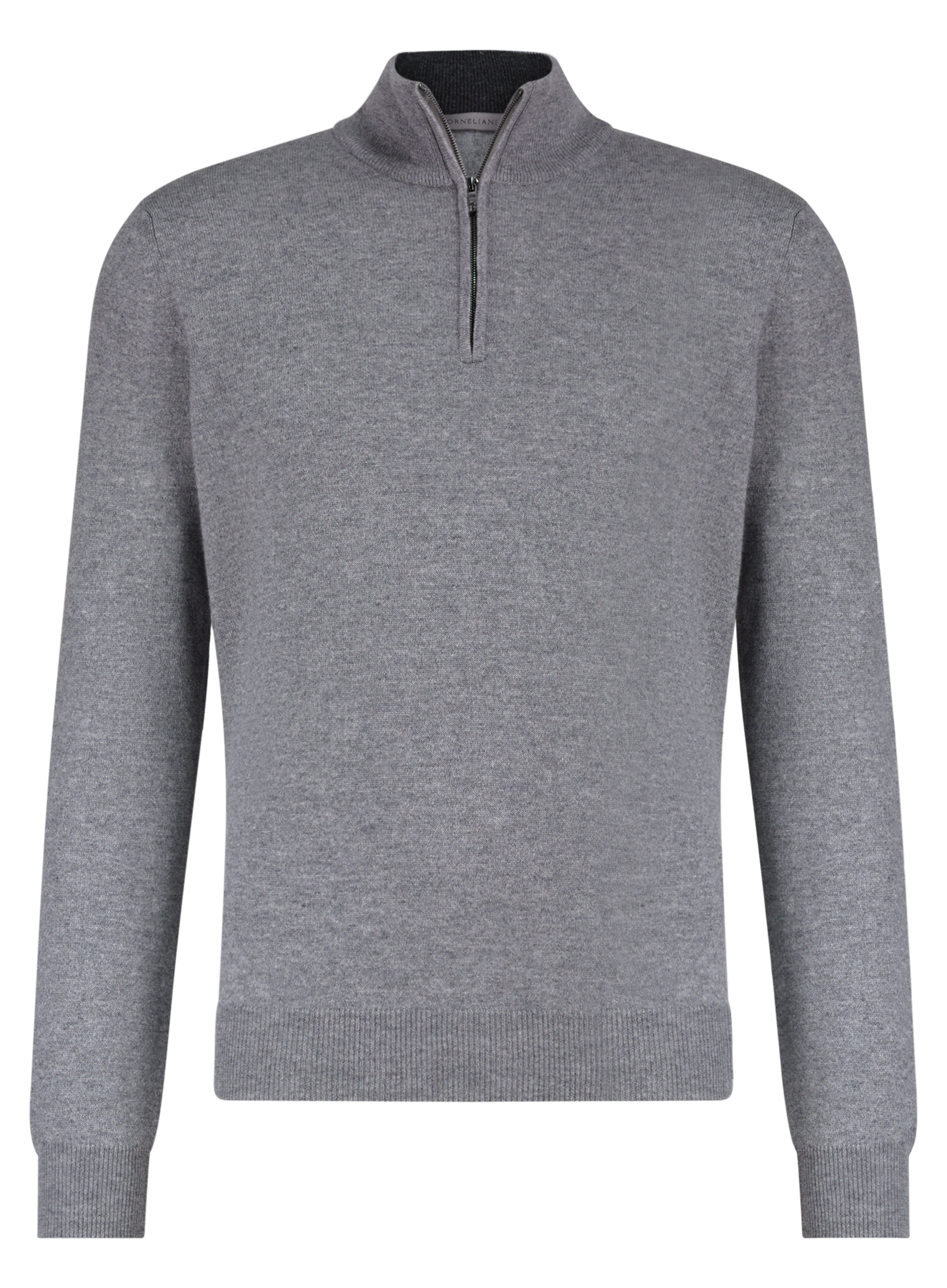 Half-zip vest van wol en cashmere | L.Grijs