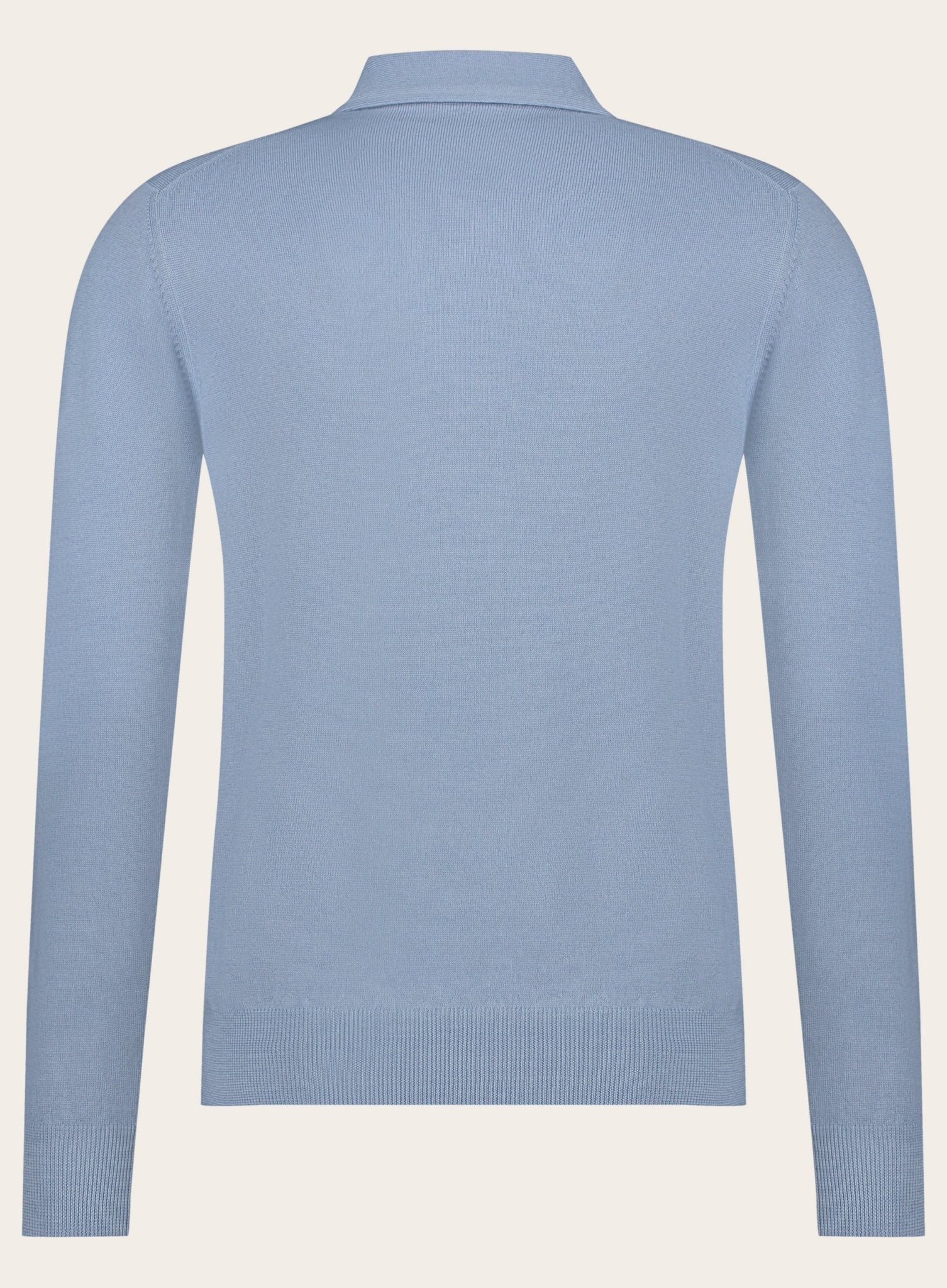 Lange mouwen polo van wol | L.Blauw