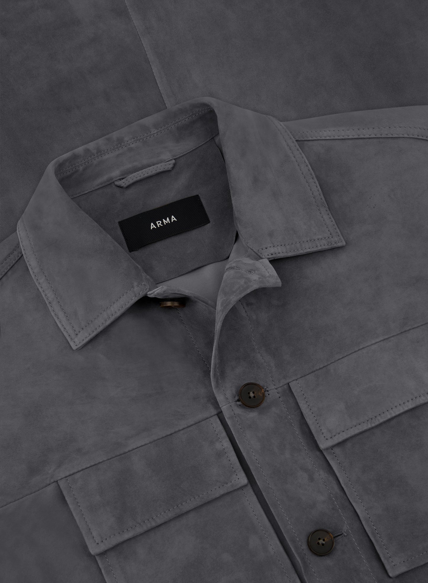 MEX overshirt van suède | WARM GREY