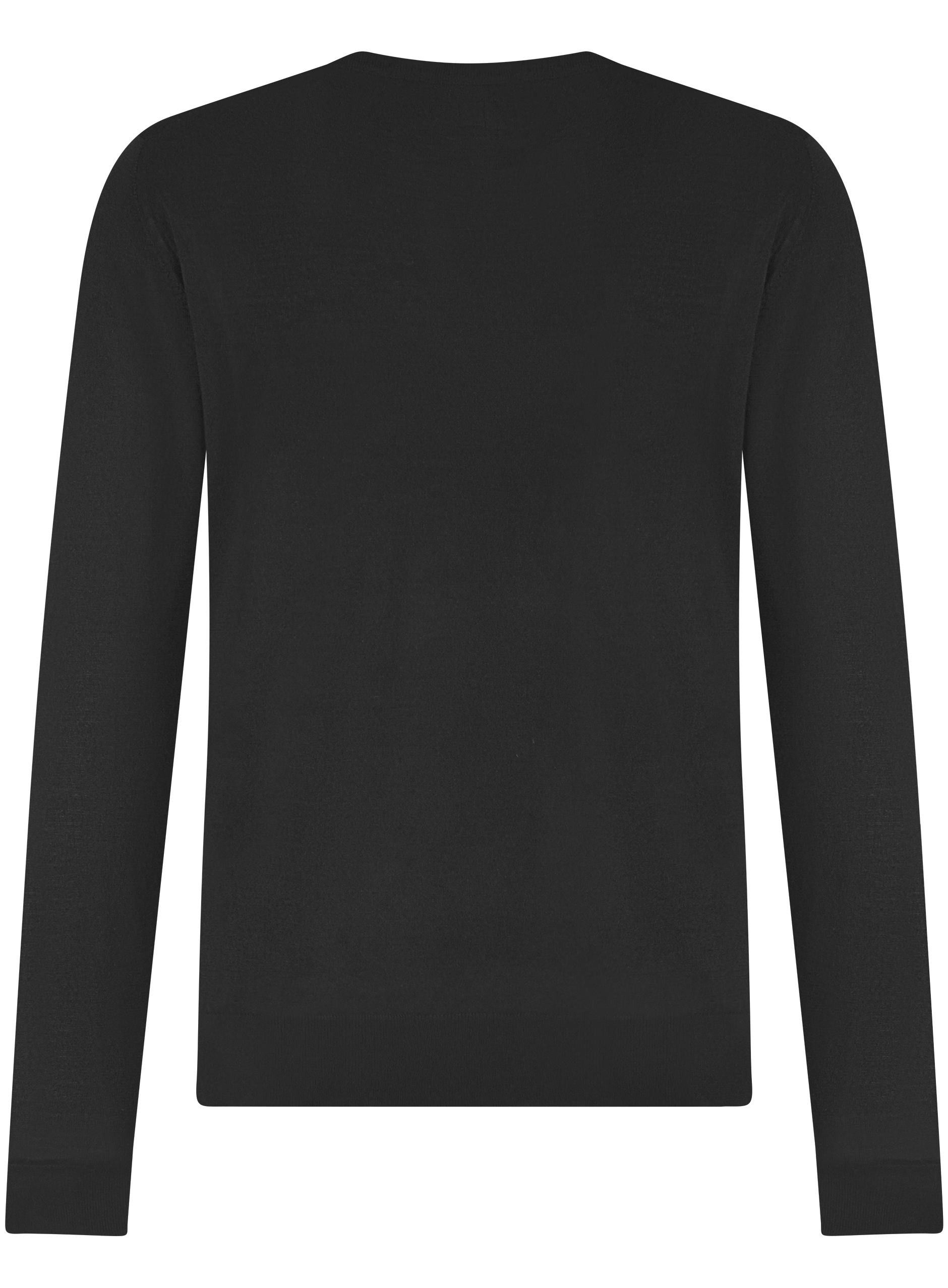 Longsleeve crewneck van cashmere en zijde | Zwart