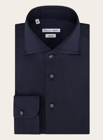 Stretch shirt van katoen | BLUE NAVY