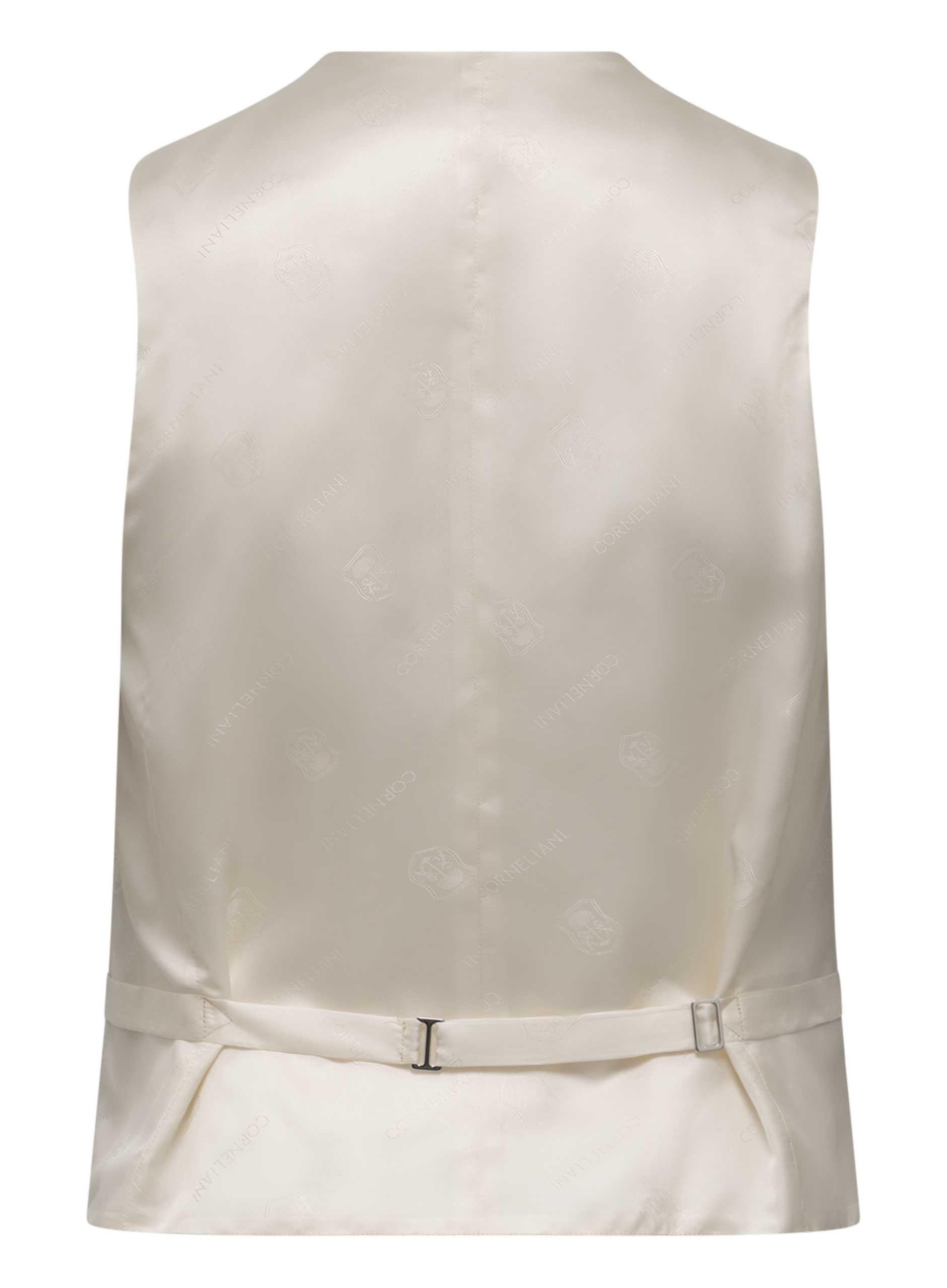 Driedelig pak van virgin wol en linnen | Beige