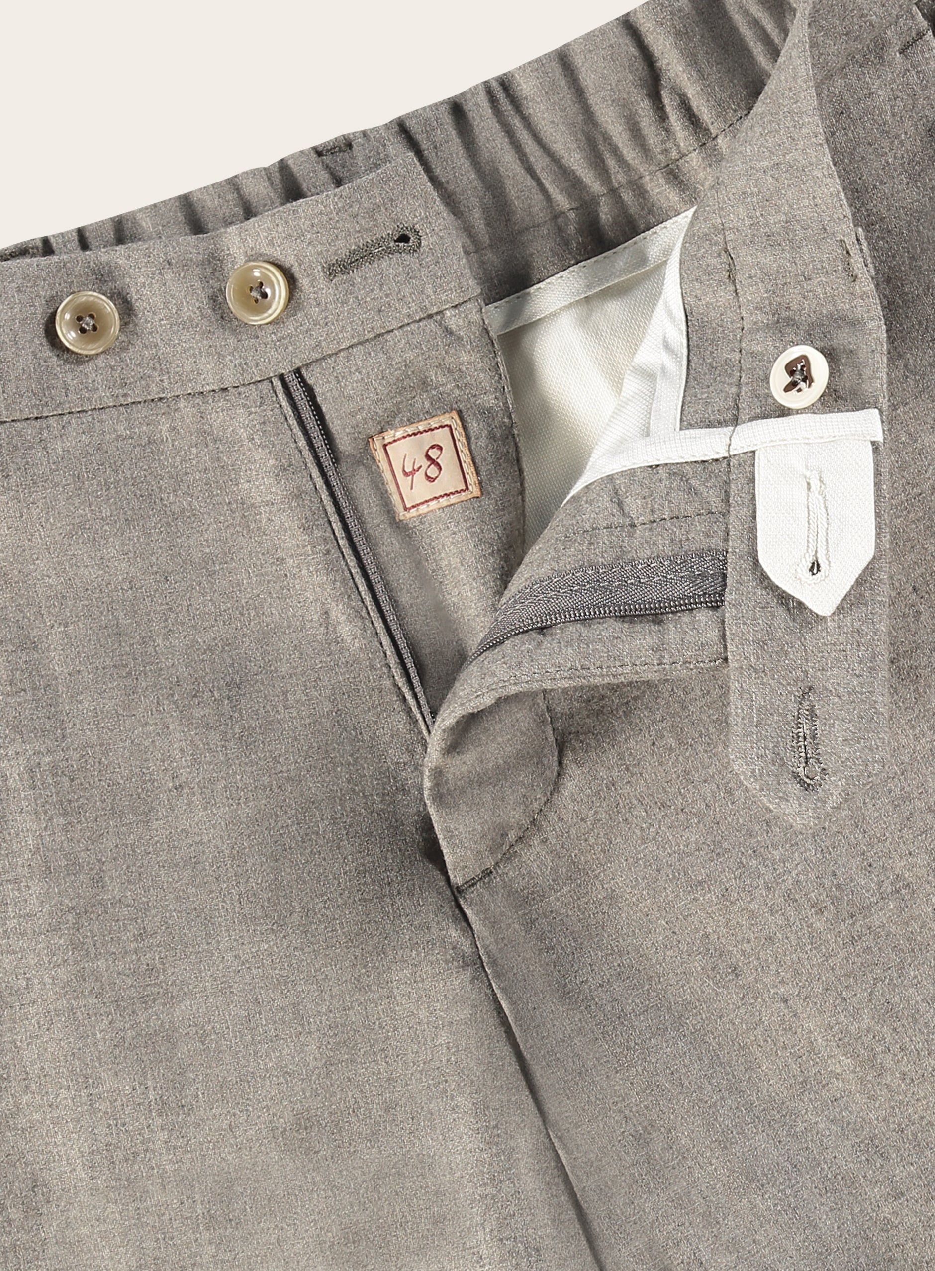 Regular-fit flanel pantalon van flanel | TAUPE