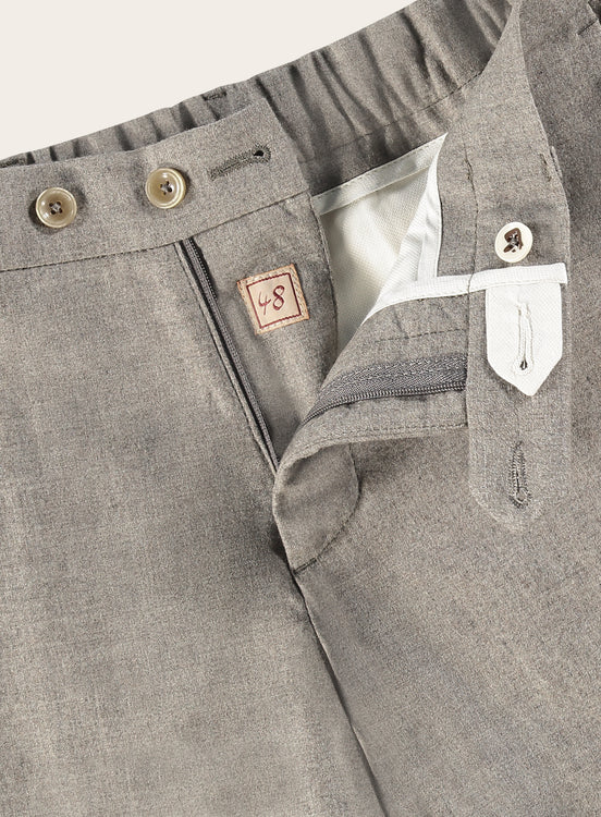 Regular-fit flanel pantalon van flanel | TAUPE