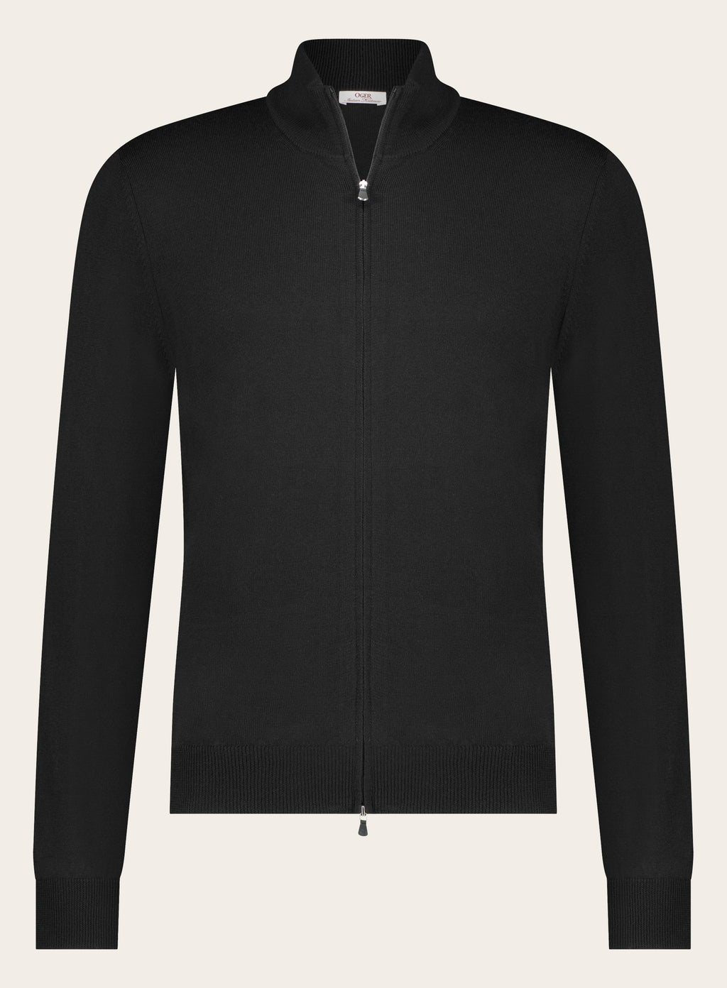 Slim-fit vest van wol | Zwart