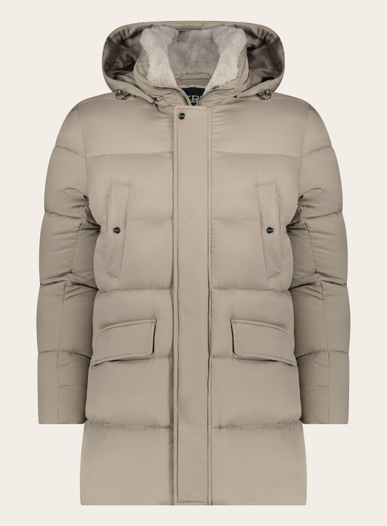 Gewatteerde Parka van donsveren | TAUPE